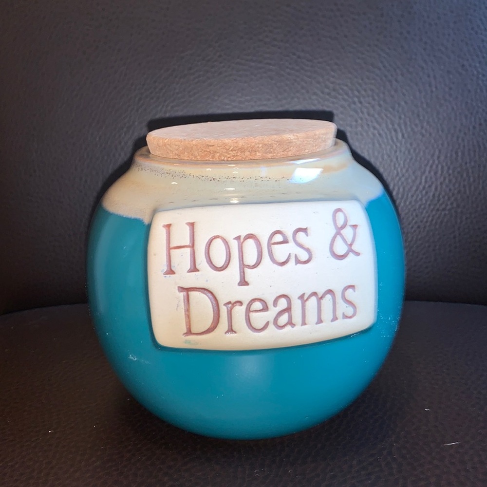 Hope's & Dreams Pottery Cork Lid Bank